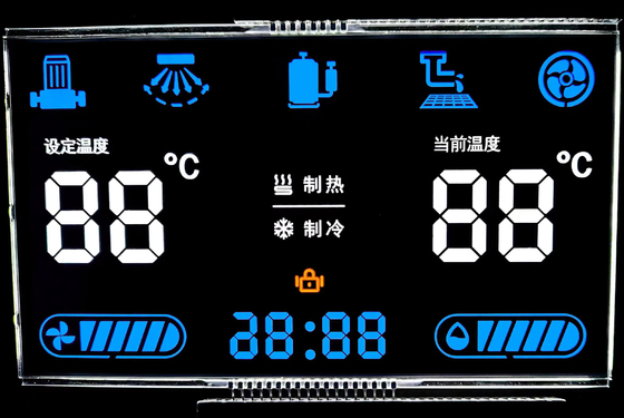 12 O Clock Negative VA LCD Display Black Segment Digit Graphic LCD Glass Va Panel Для термостата