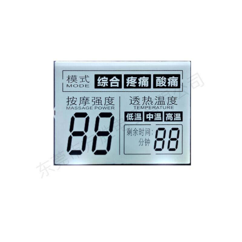 Пользовательская черная ЖК-панель TN с сегментным дисплеем, ЖК-экран, ЖК-дисплей для массажера, семисегментный ЖК-дисплей