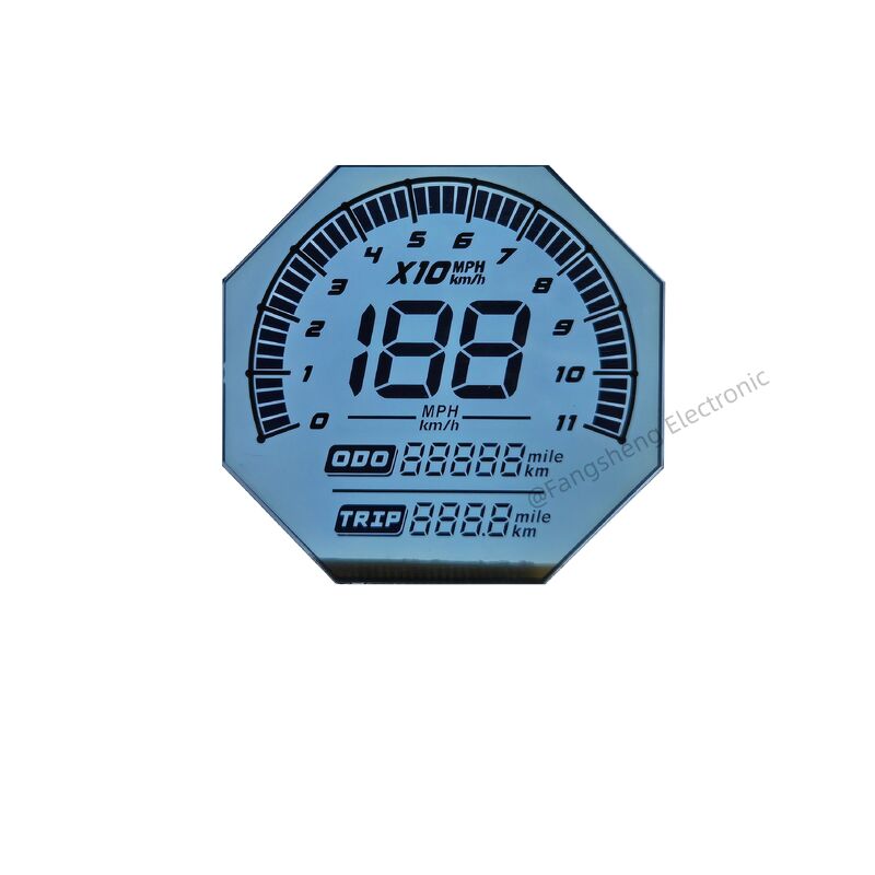 Изготовленный на заказ неправильно сформированный экран дисплея ХТН для мотоциклов 6 часов 7 стеклянных панелей сегмента Лкд