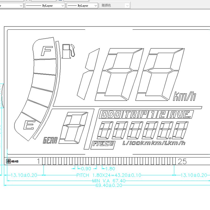 Пользовательский спидометр и одометр ЖК-дисплей 7-сегментные цифровые дисплеи для мотоциклов и электромобилей (EV)